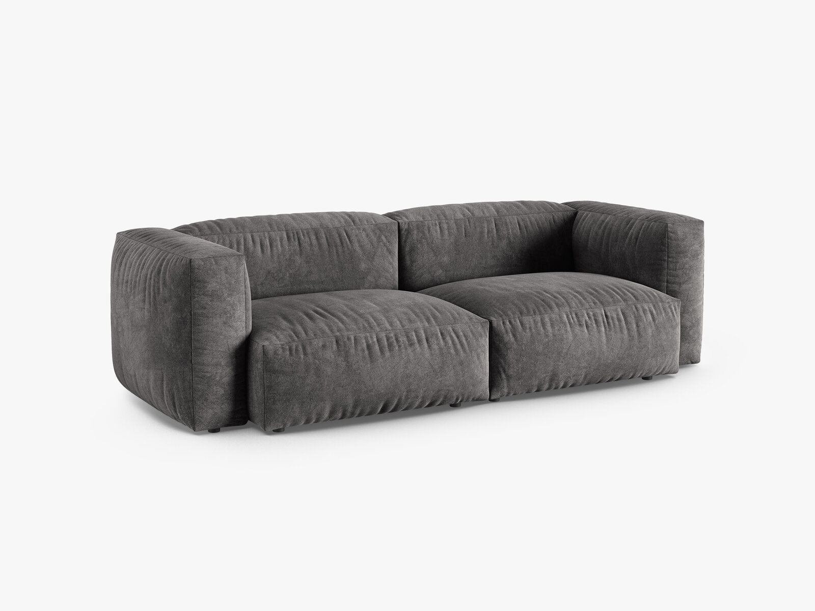 Micadoni Sofa Martina 3-Sitzer 90cm Sitztiefe Samt Vogue Grau