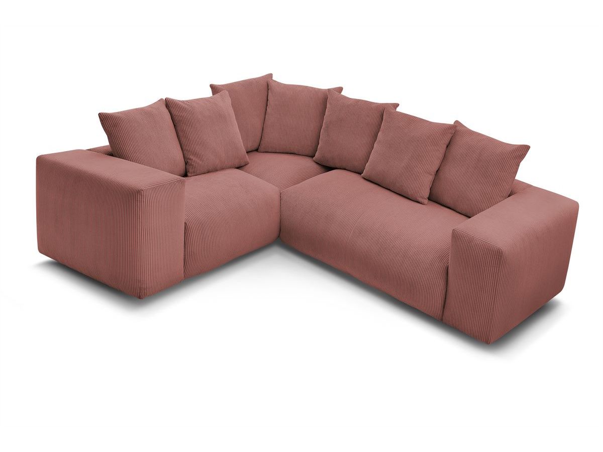 Bobochic Voltaire Ecksofa 268 × 214 cm Cordsamt Rosa Ecke links
