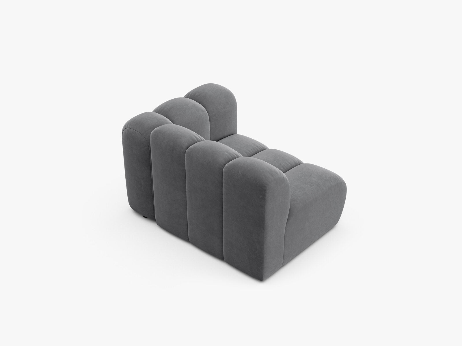 Micadoni Modul Lupine 1-Sitzer Rechts Samt Salvador Grau