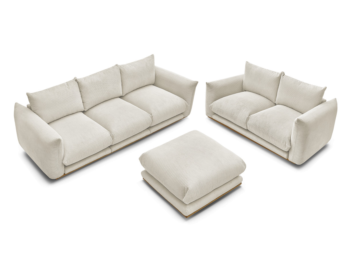 Bobochic Ernest Sofa 5-Sitzer mit Pouf Cordsamt Beige