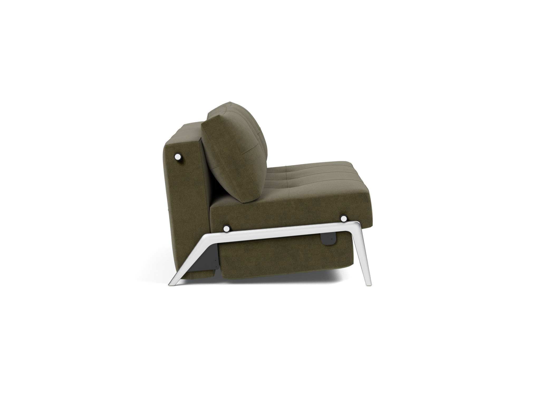Schlafsofa Cubed 140 Kord Cordufine 316-Pine-Green Beine Aluminium