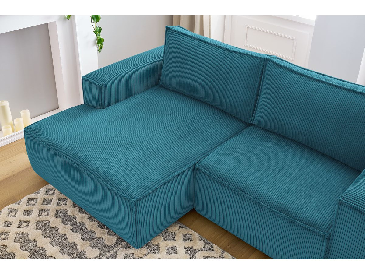 Bobochic Nihad Ecksofa Cordsamt Dunkelblau Ecke links