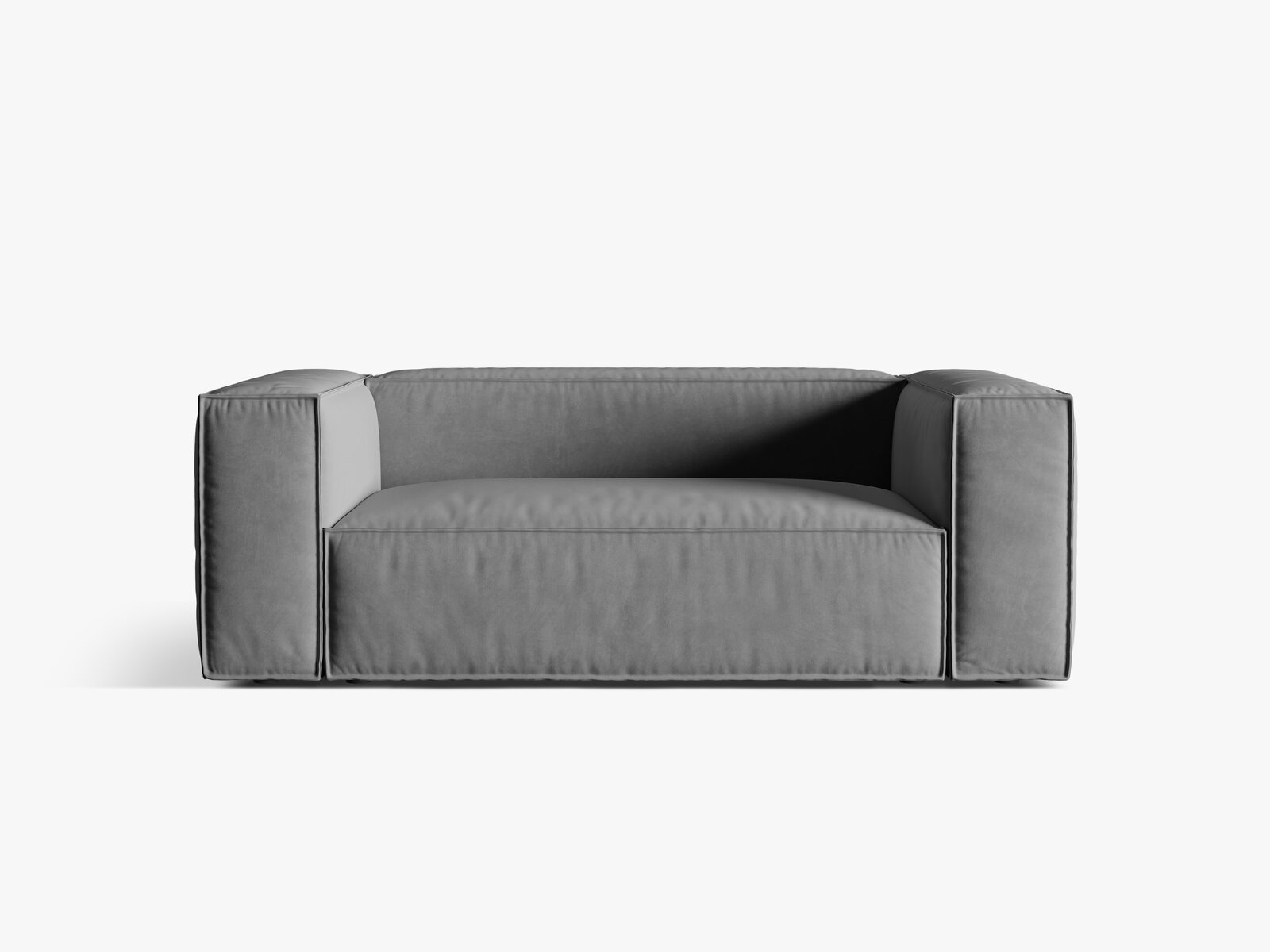 Micadoni Sofa Nuria 2-Sitzer Samt Grau