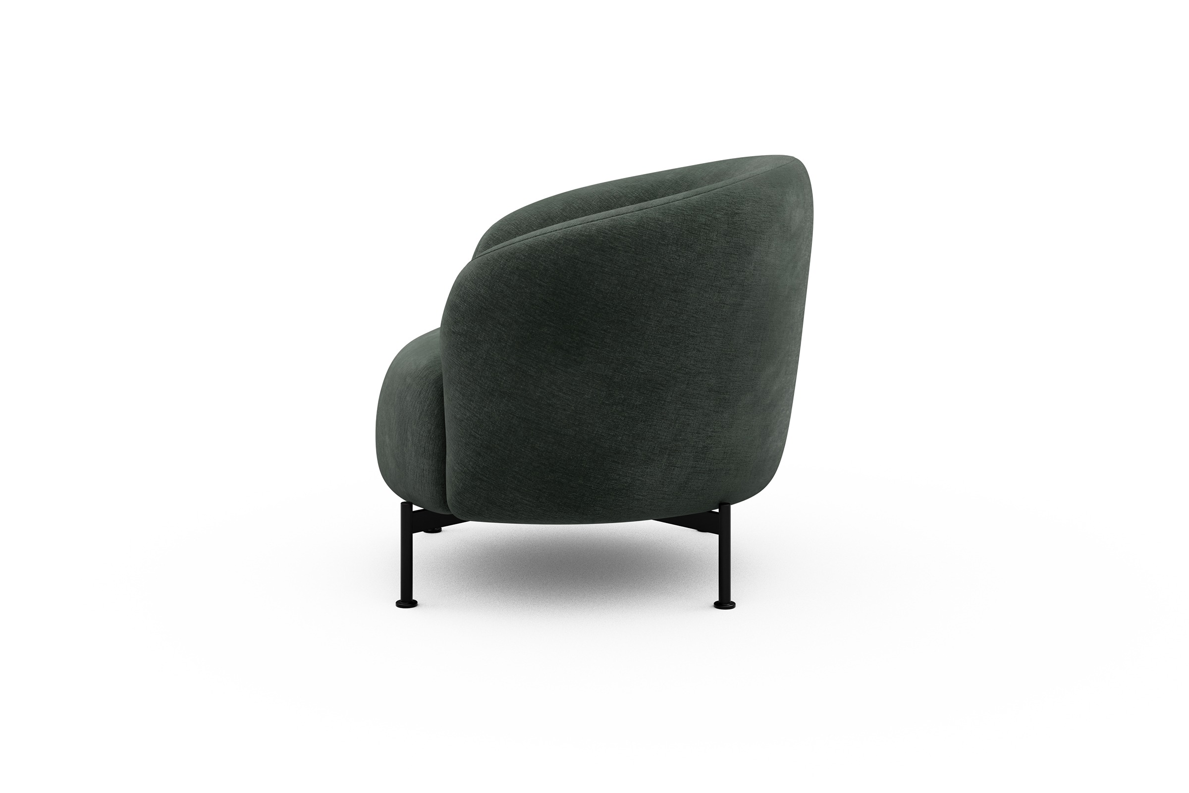 Sessel Ronda X-Metallgestell Schwarz Smooth-Laurel-Green