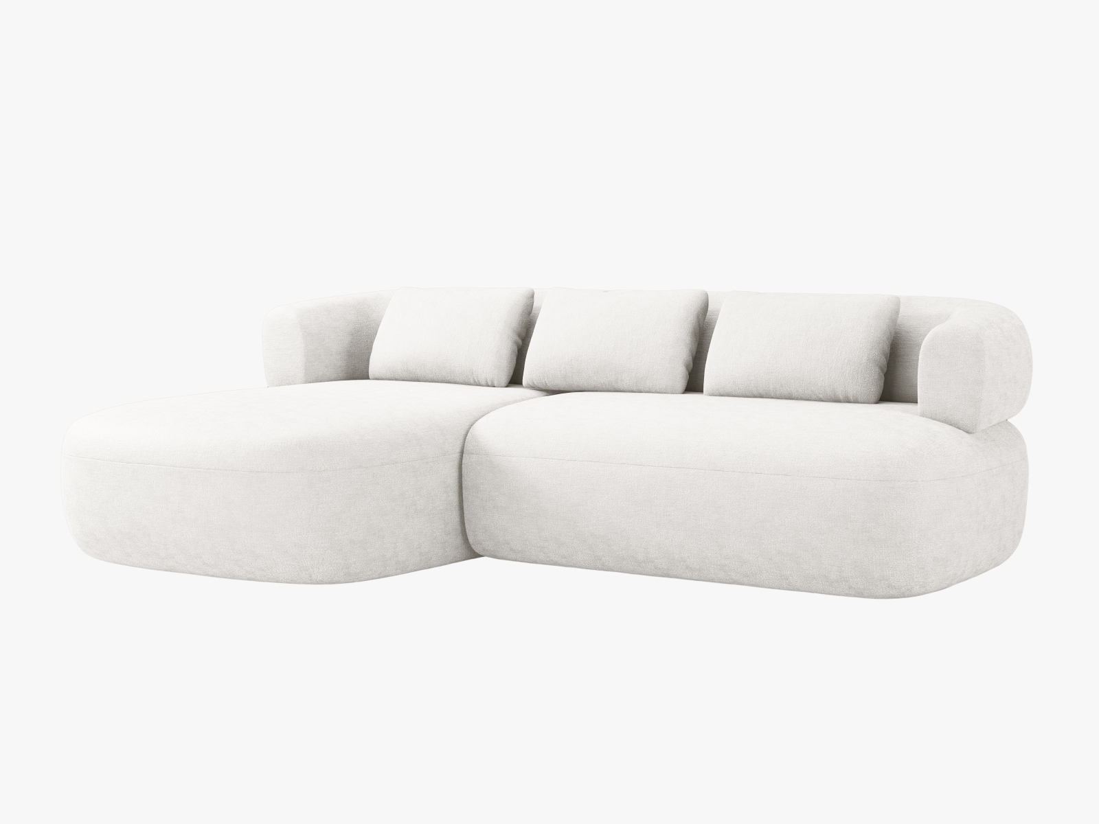 Micadoni 5-Sitzer Ecksofa Jenny Links Chenille Perfect Harmony Helles Beige