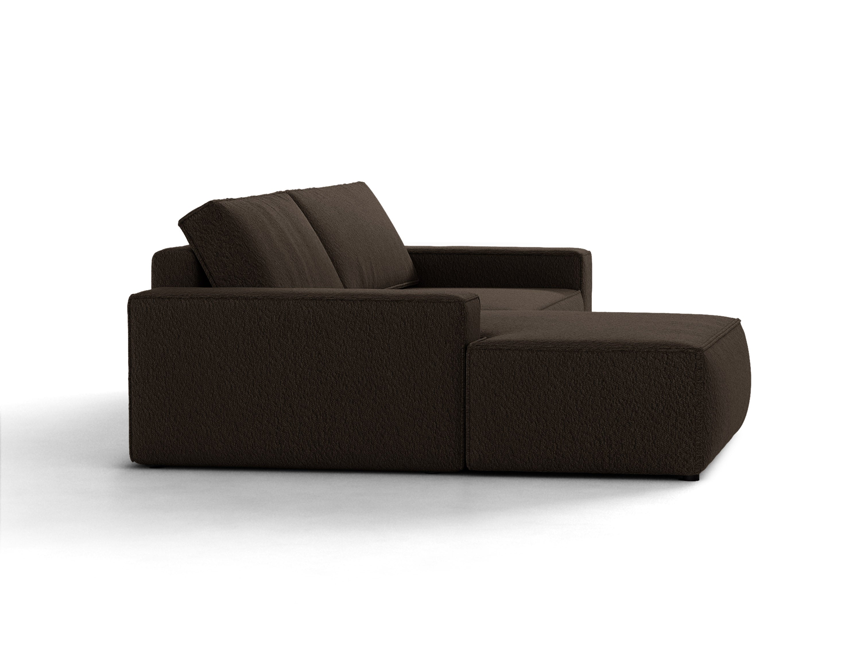 Micadoni Schlaf-Ecksofa Jodie 3-Sitzer Boucle Baloo Braun Links
