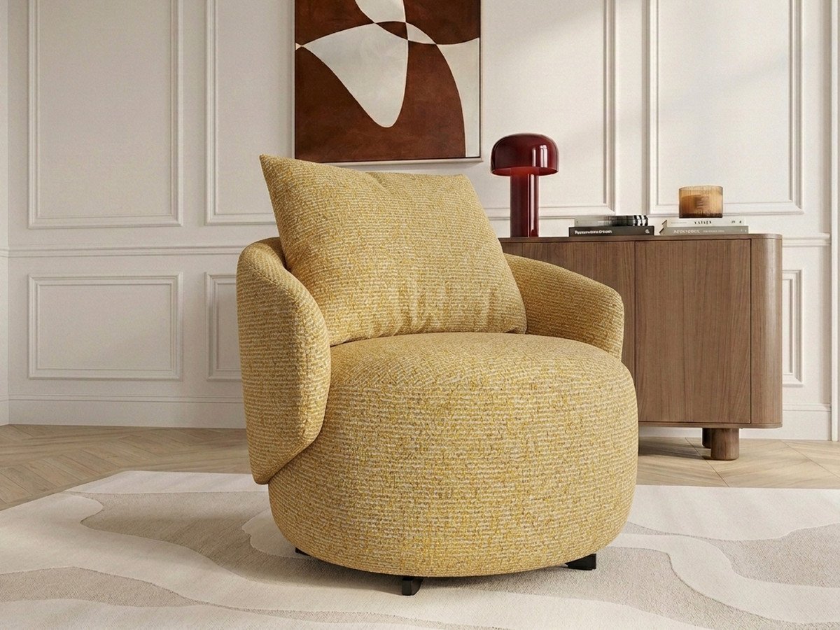 Bobochic Lexie Sessel Melange-Stoff Gelb