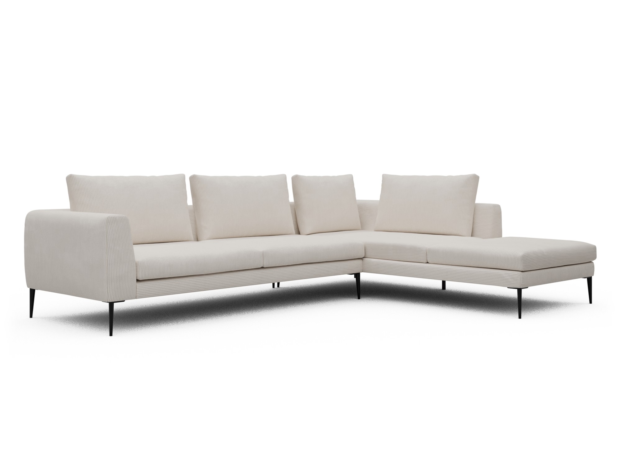 Skandi Home Ecksofa Paul Relax-Ecke rechts mit 3-Sitzer Corduroy-Ivory moebelfaktor