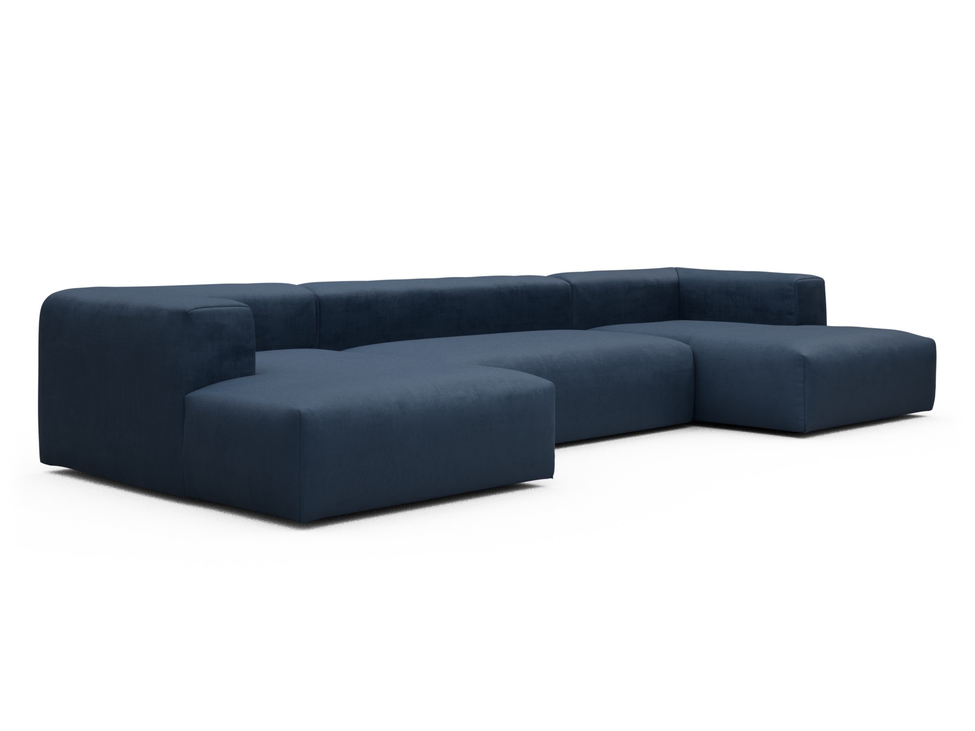 Skandi Home Wohnlandschaft Fred mit 2-Sitzer und Chaiselongue beidseitig Cordufine-Royal-Blue moebelfaktor