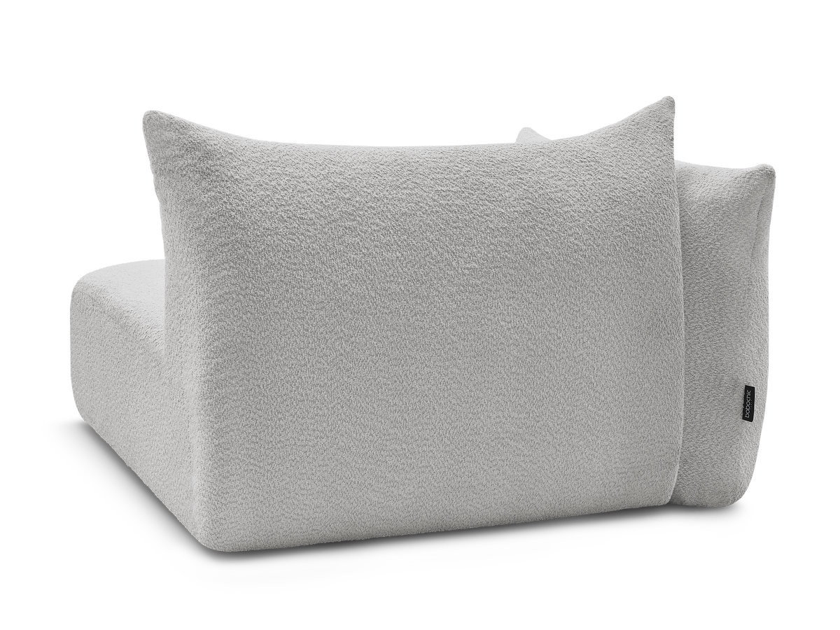 Bobochic Azra Sofamodul 2-Sitzer 143 × 112 cm Bouclé-Stoff Hellgrau Ecke rechts