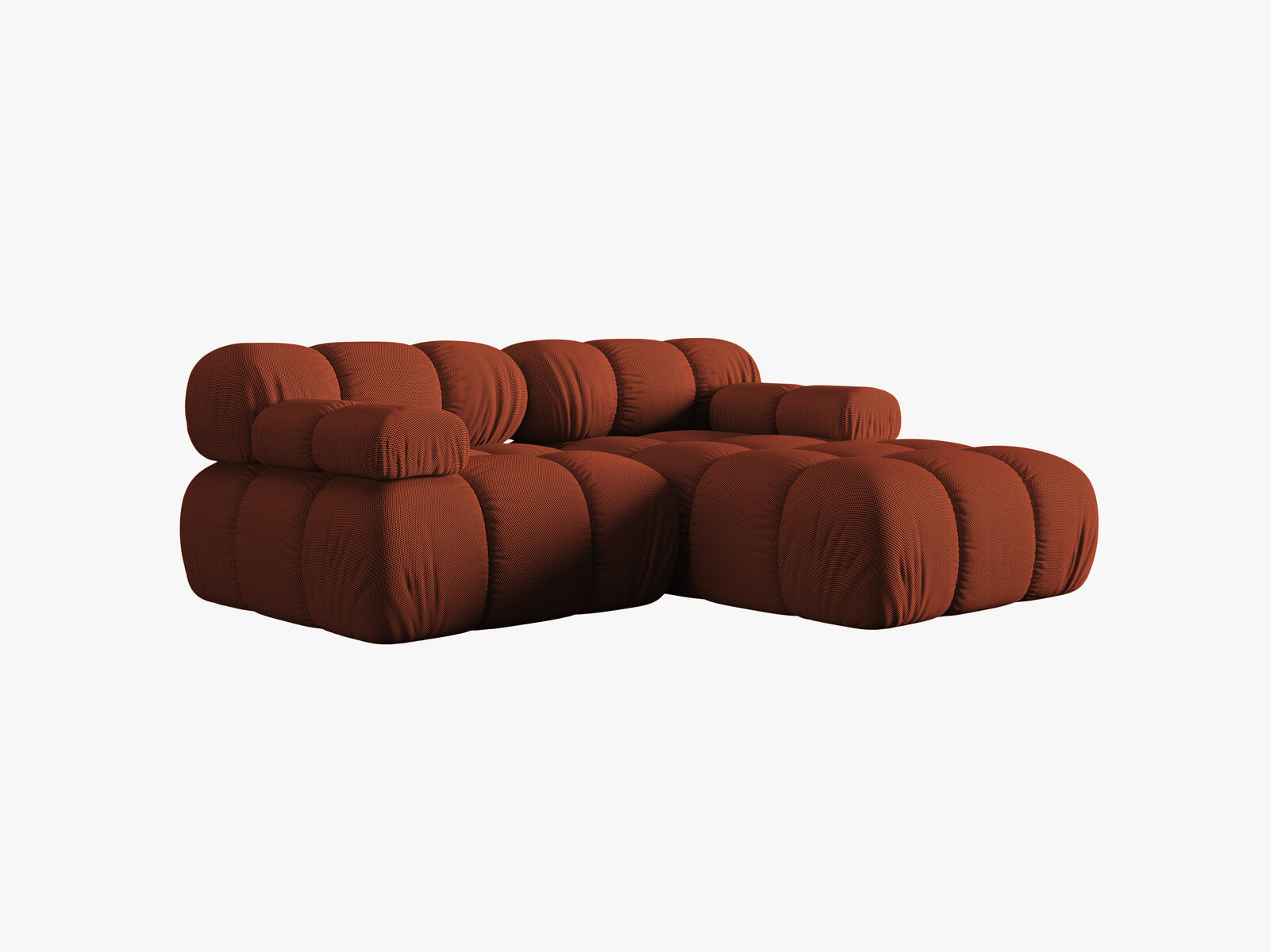 Micadoni Modulares Ecksofa Bellis 3-Sitzer Rechts 3D-Stoff Sonic Ziegel
