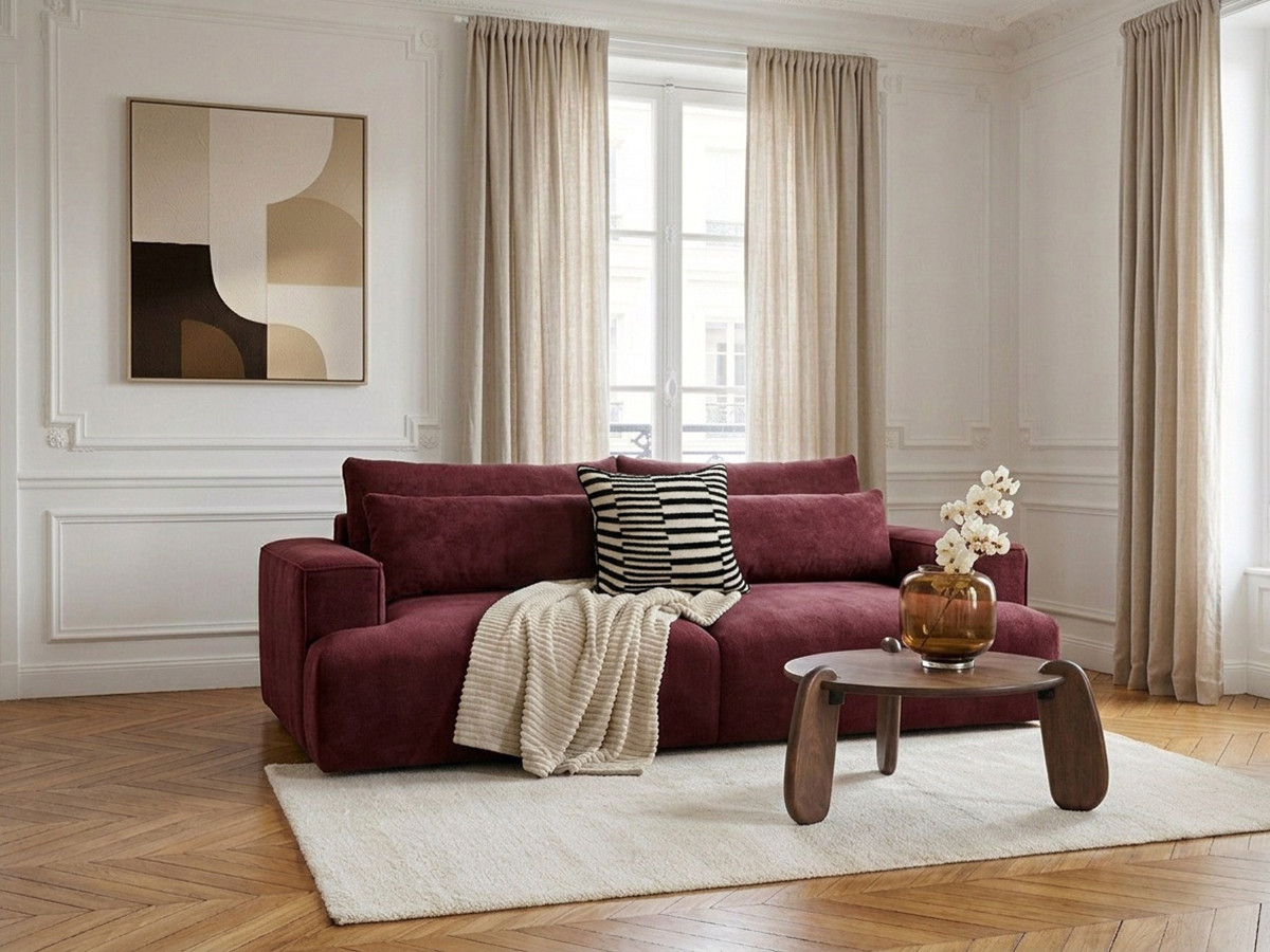 Bobochic Twiny Sofa 3-Sitzer Stoff Rot