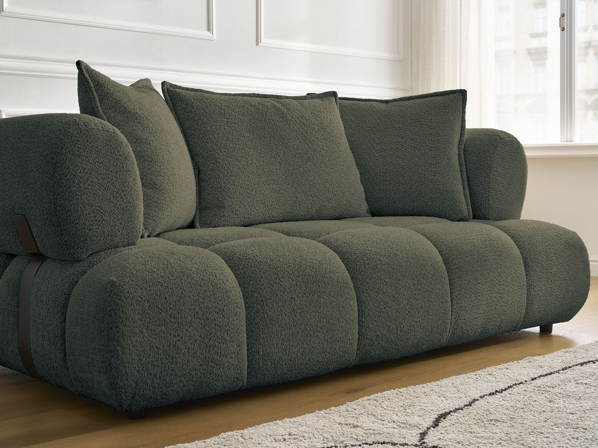 Bobochic Alya Sofa 2-Sitzer Bouclé-Stoff Grün