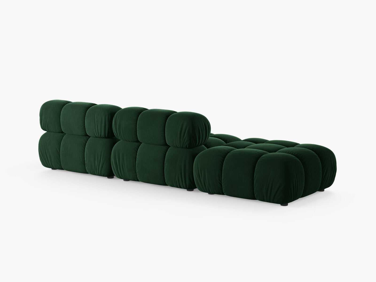 Micadoni Modulares Sofa Bellis 4-Sitzer Links Samt Bluvel Flaschengrün