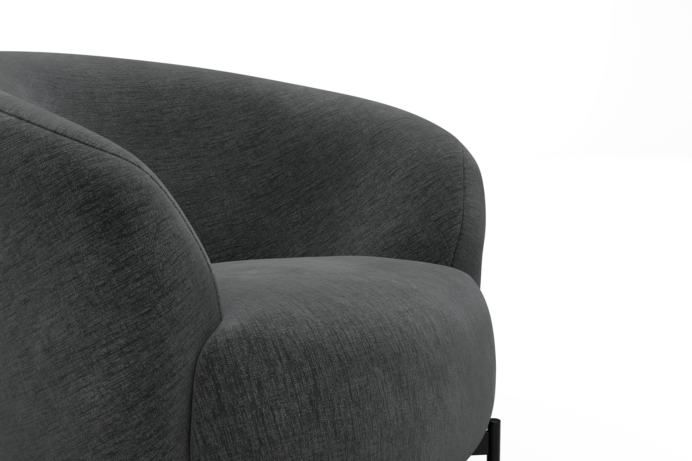 Sessel Ronda X-Metallgestell Schwarz Smooth-Deep-Warm-Grey