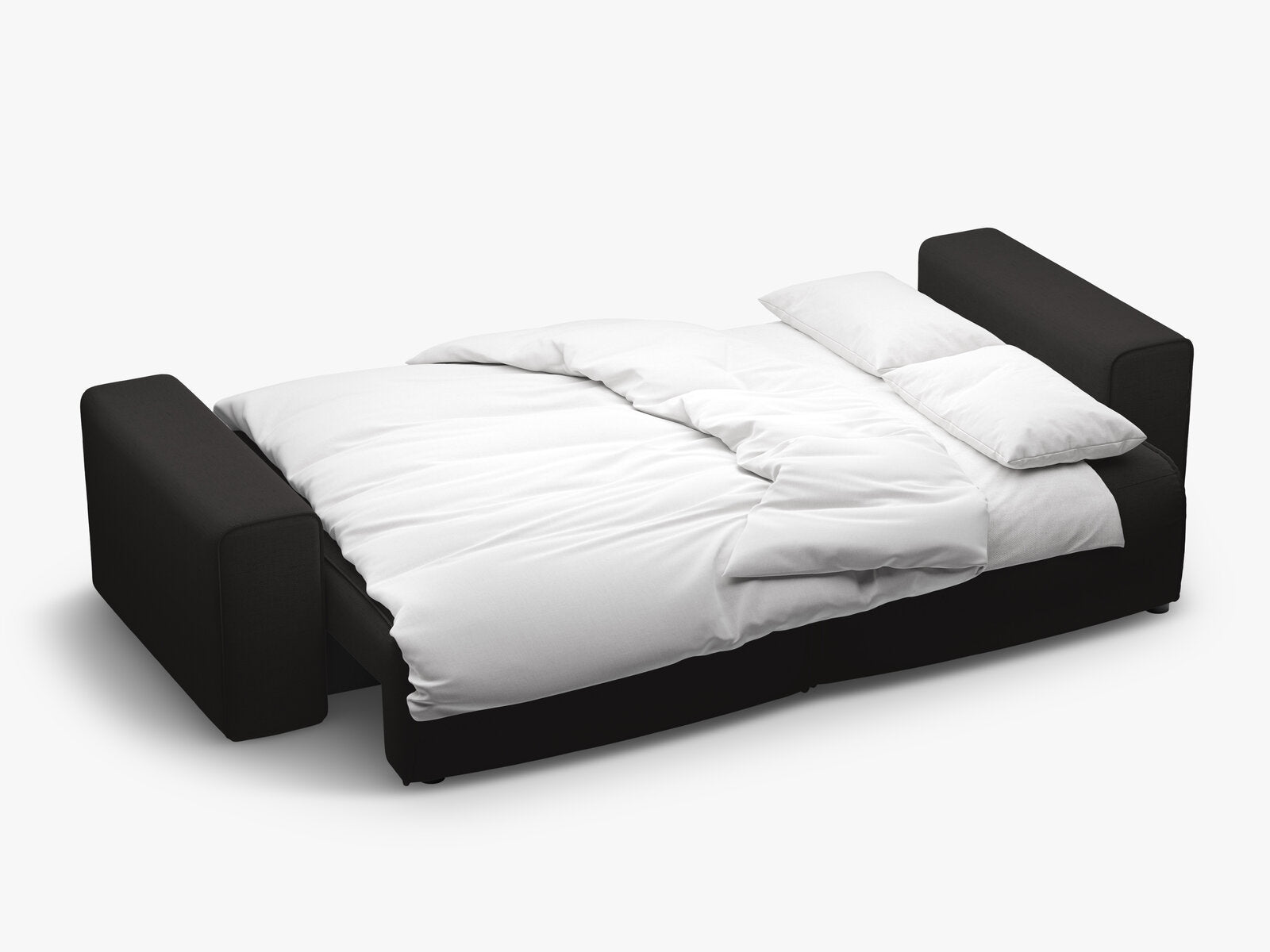 Micadoni Sofa Victor 3-Sitzer mit Schlaffunktion Strukturierter Stoff Schwarz