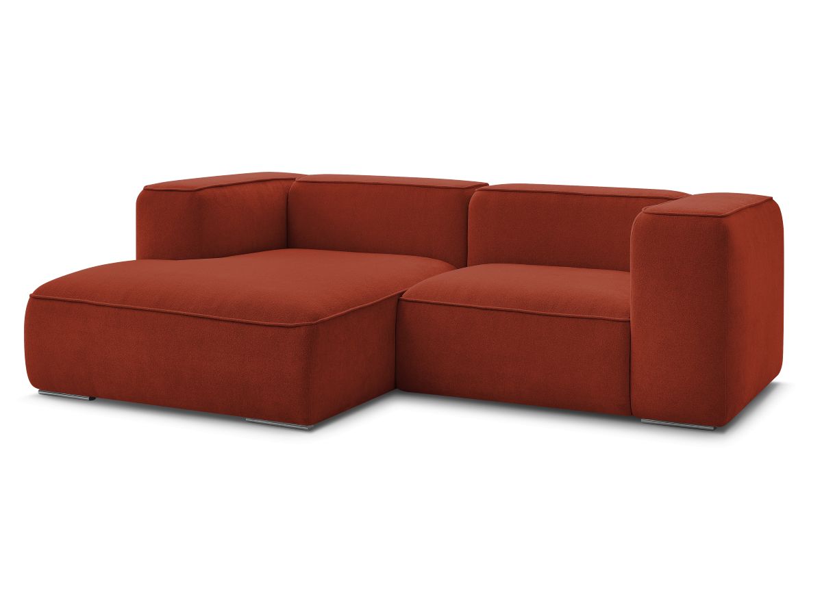 Bobochic Zephyr Ecksofa 260 × 165 cm Strukturstoff Orange Ecke links