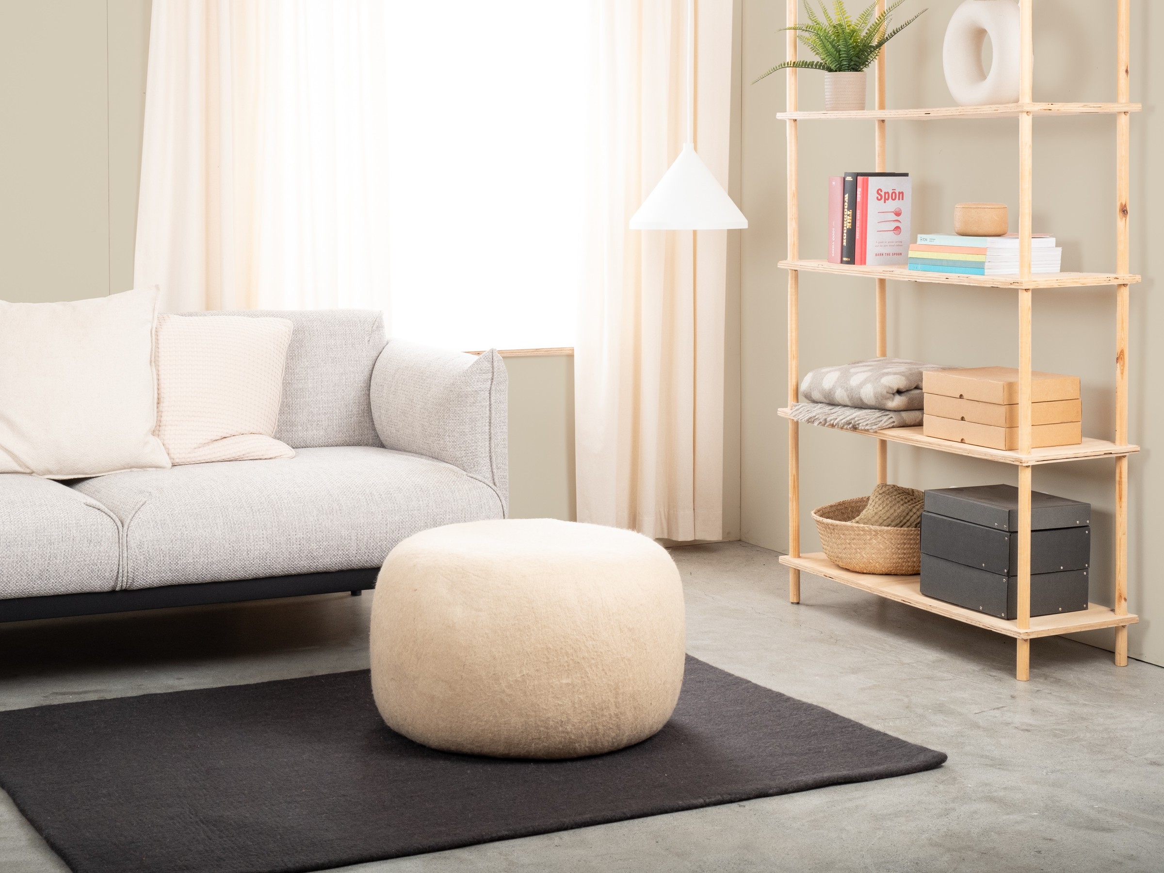 myfelt Levi Colour Pouf Beige Ø 48 x 18 cm