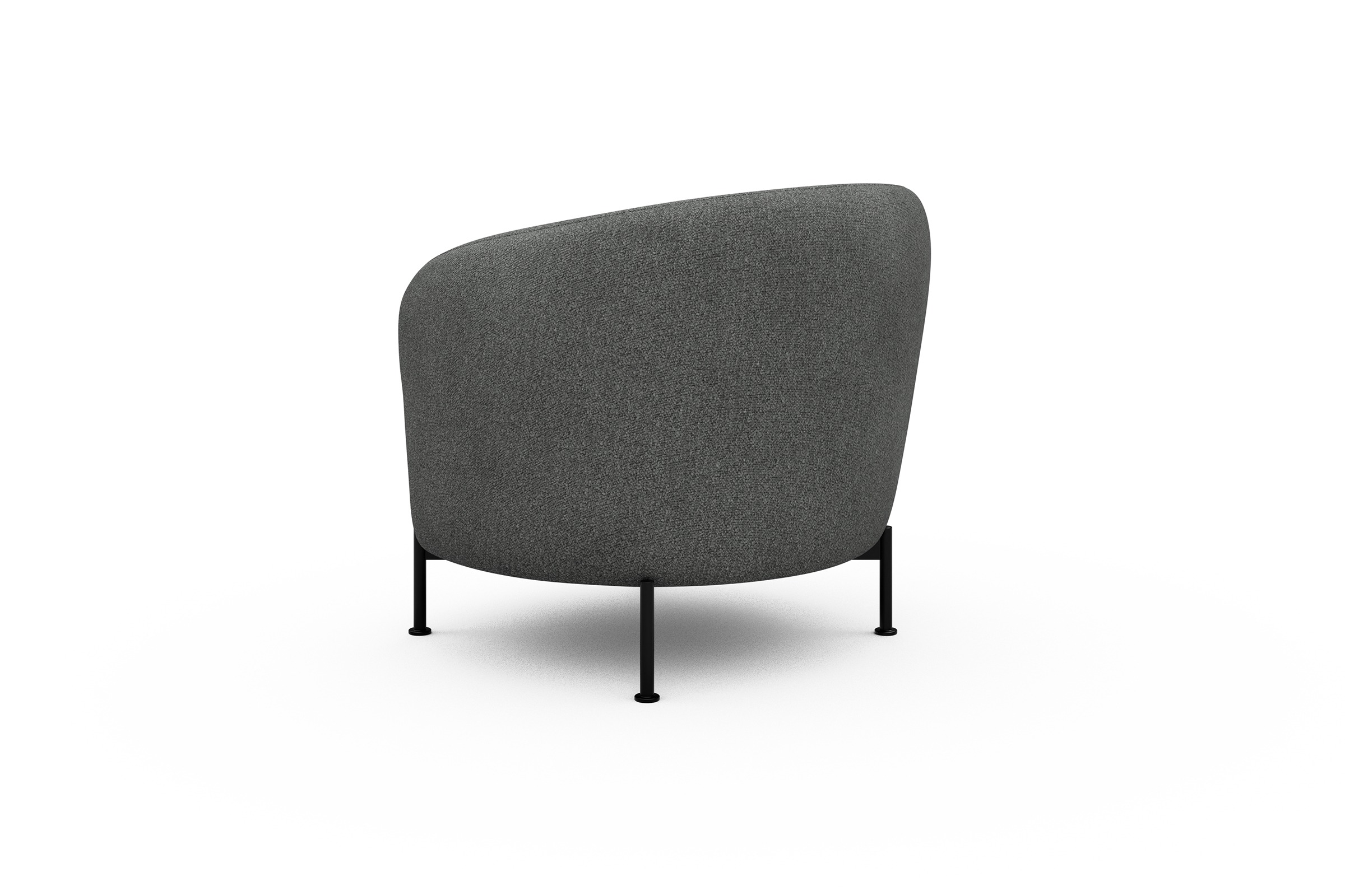 Sessel Ronda X-Metallgestell Schwarz Boucle-Ash-Grey