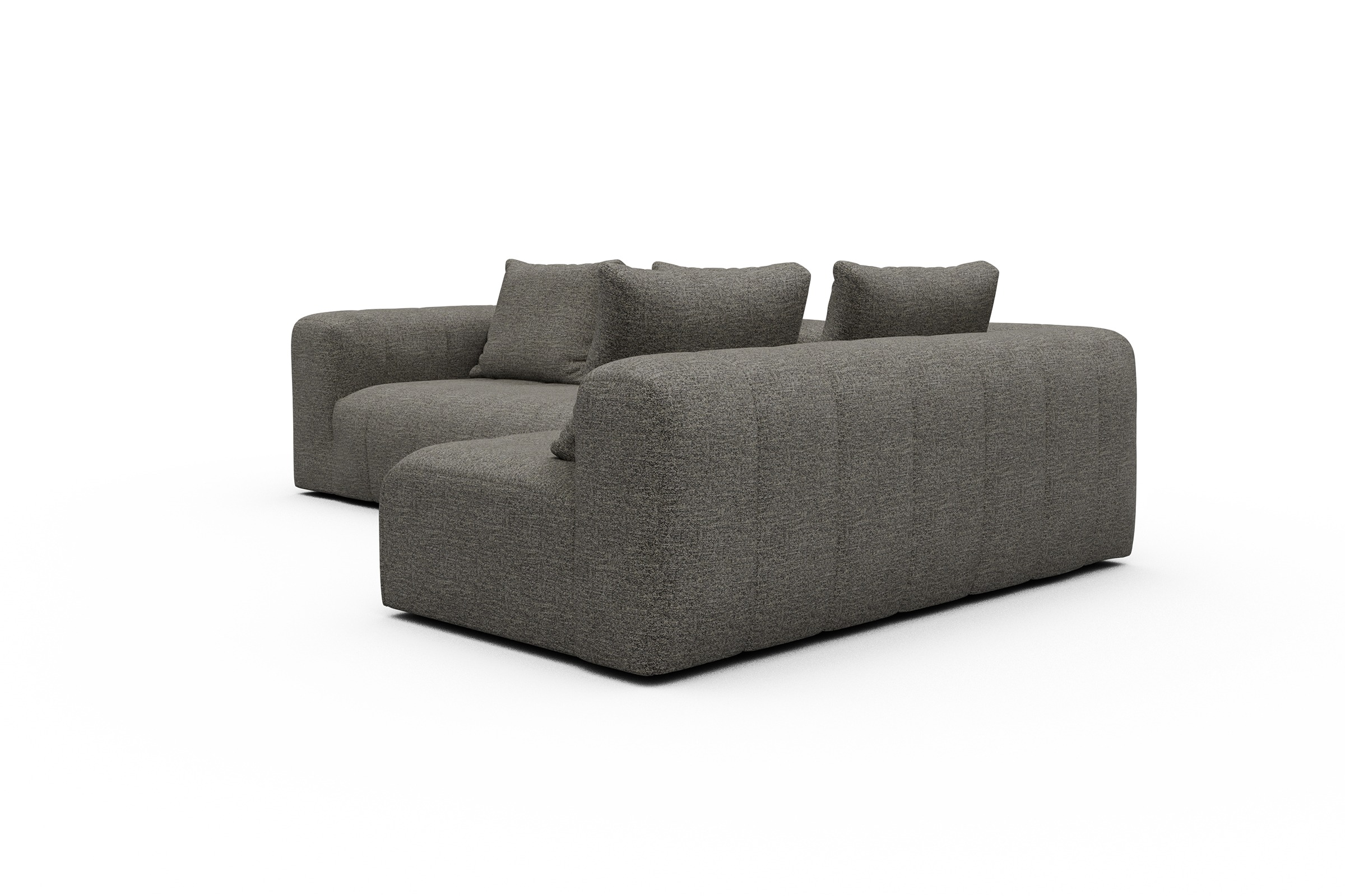 Ecksofa Hugo 2x 2,5-Sitzer Armlehne links Carreno-Sepie-Brown