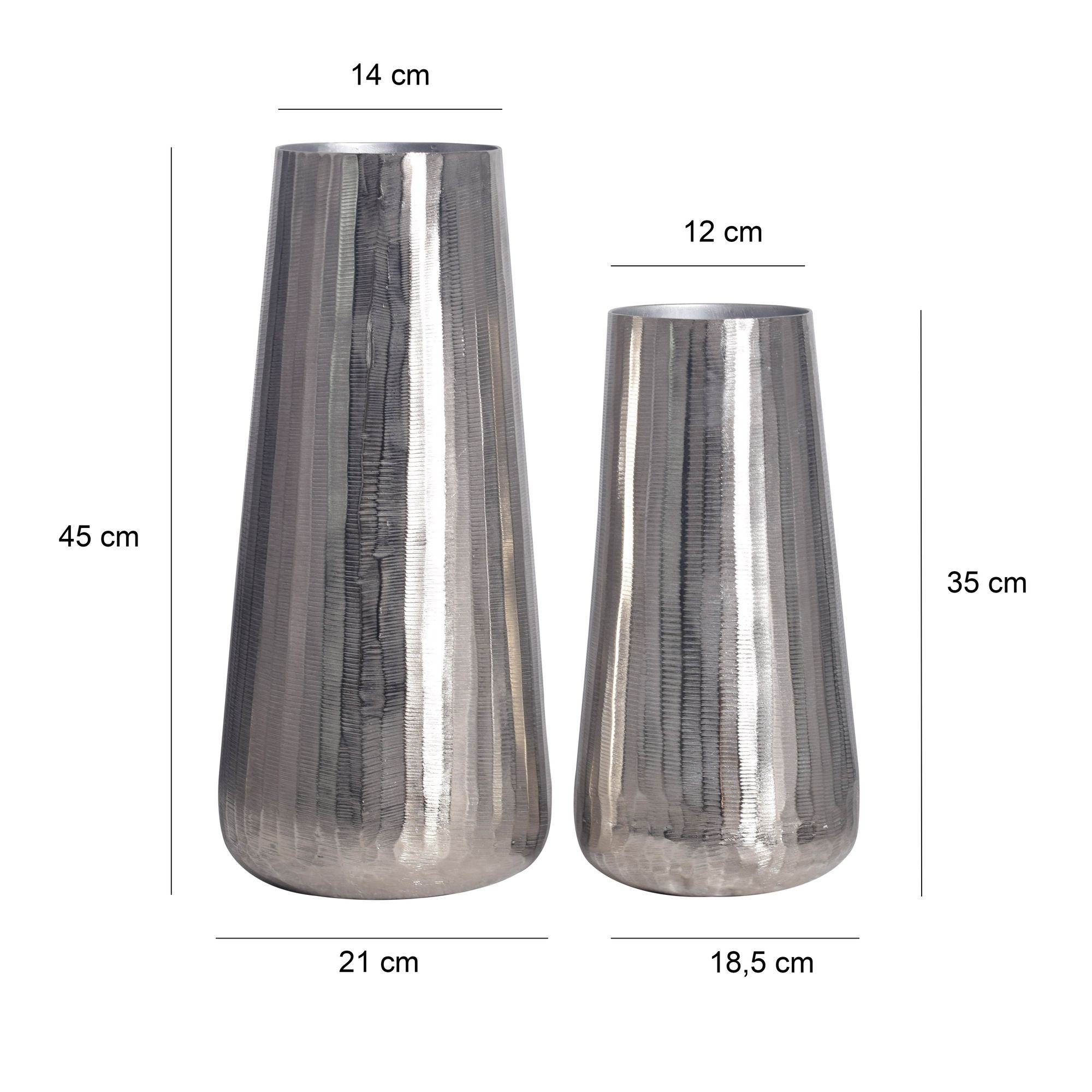 Tischvase Hustad Aluminium Silber Ø 21 cm