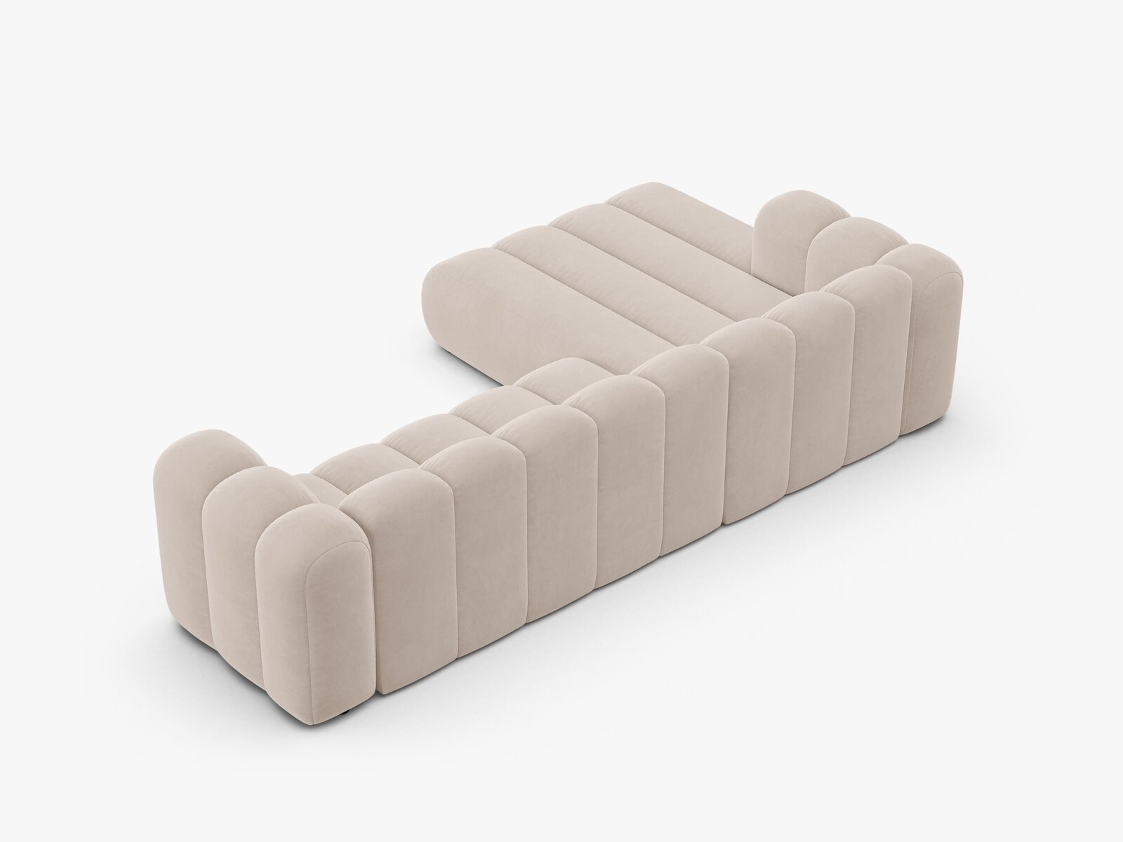 Micadoni Modulares Ecksofa Lupine 4-Sitzer Samt Venus Helles Beige Links
