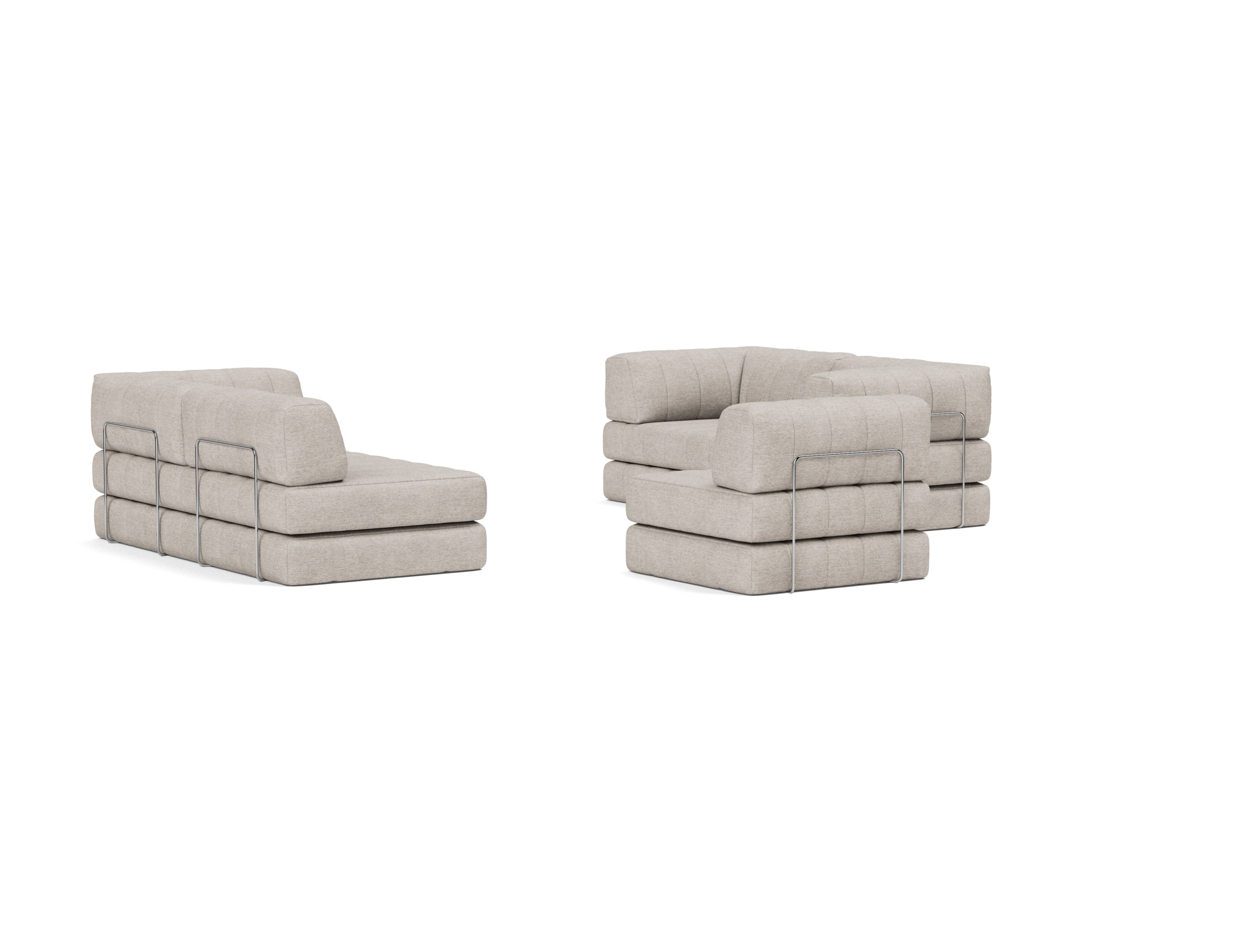 Eck-Schlafsofa CozyPad mit Armlehnen Chenille Yuveno 471-Sand