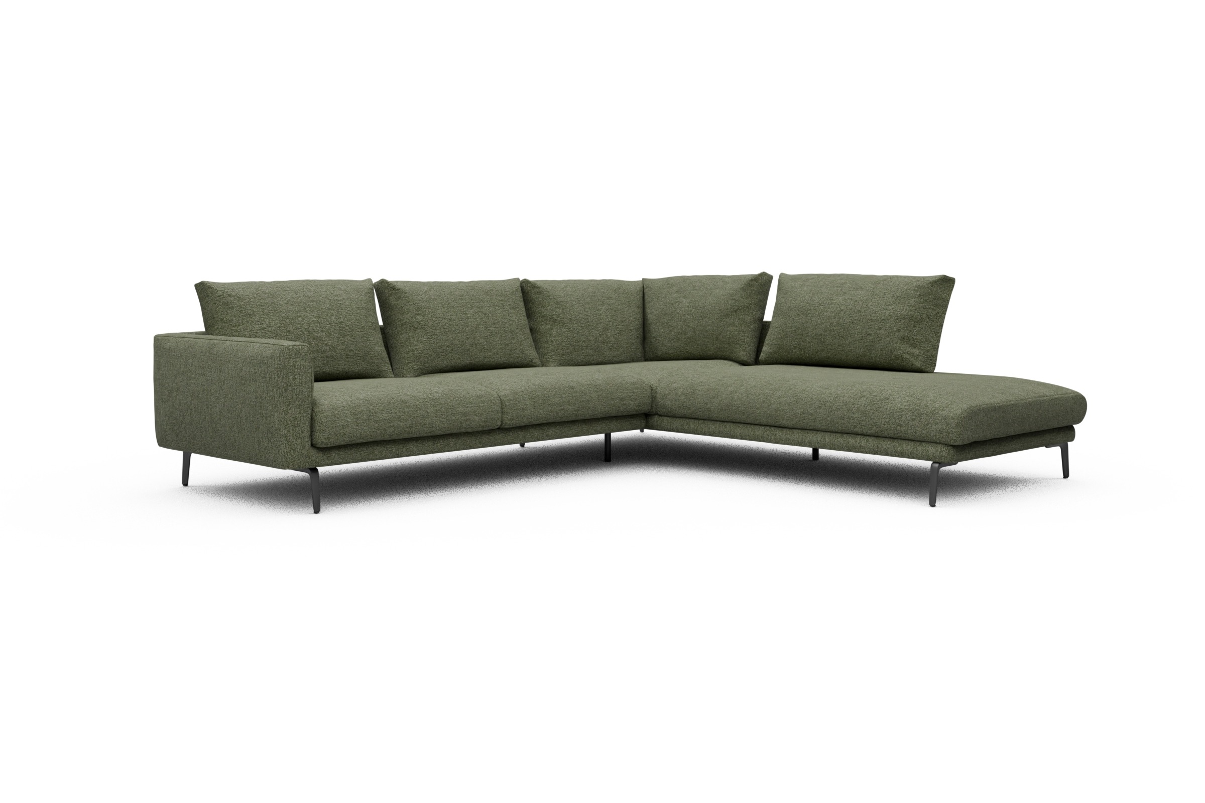 Ecksofa Karl Relax-Ecke rechts mit 2,5-Sitzer Carreno-Vivid-Green