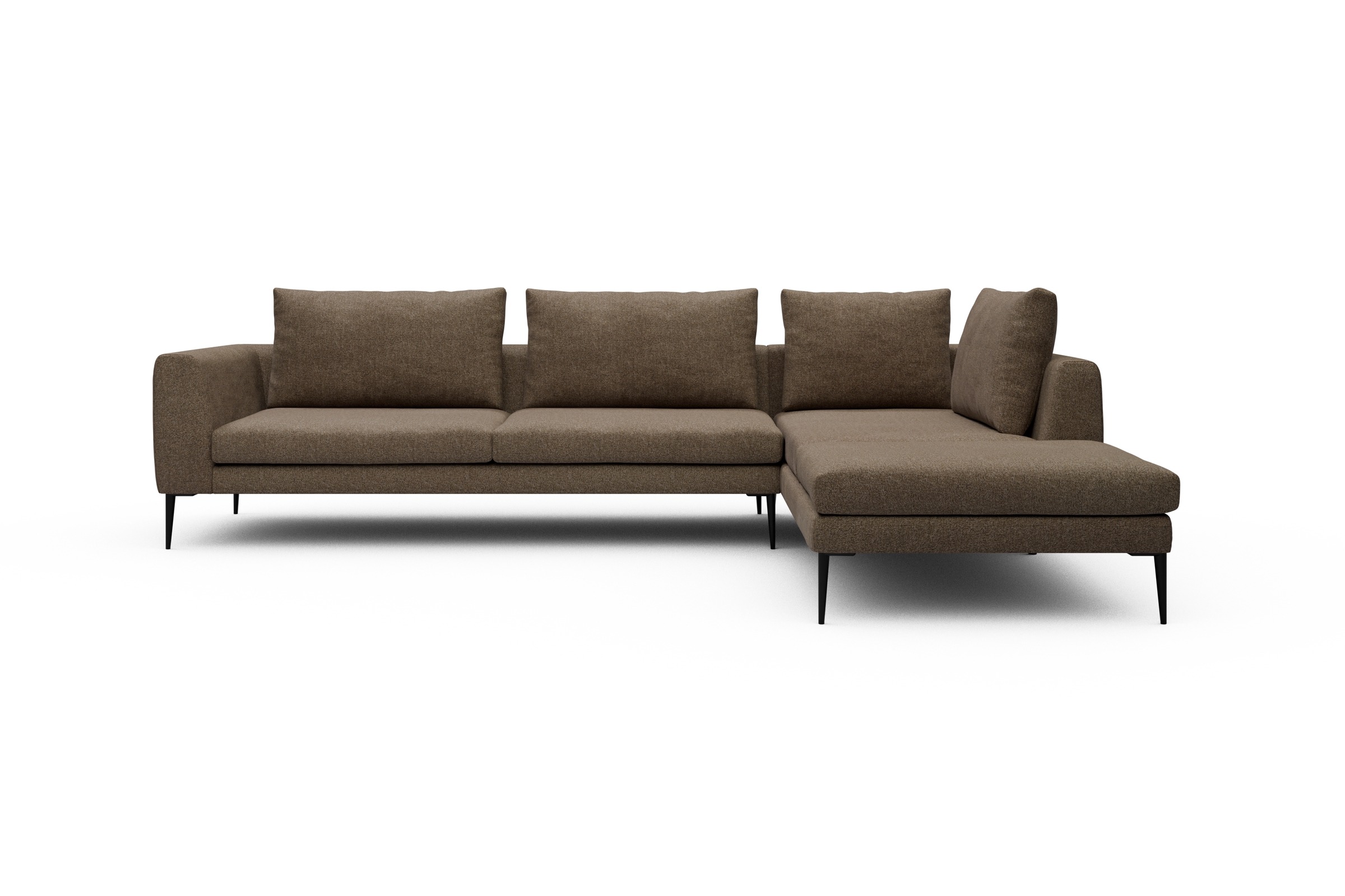 Skandi Home Ecksofa Paul Relax-Ecke links mit 3-Sitzer Aivi-Khaki-Brown moebelfaktor