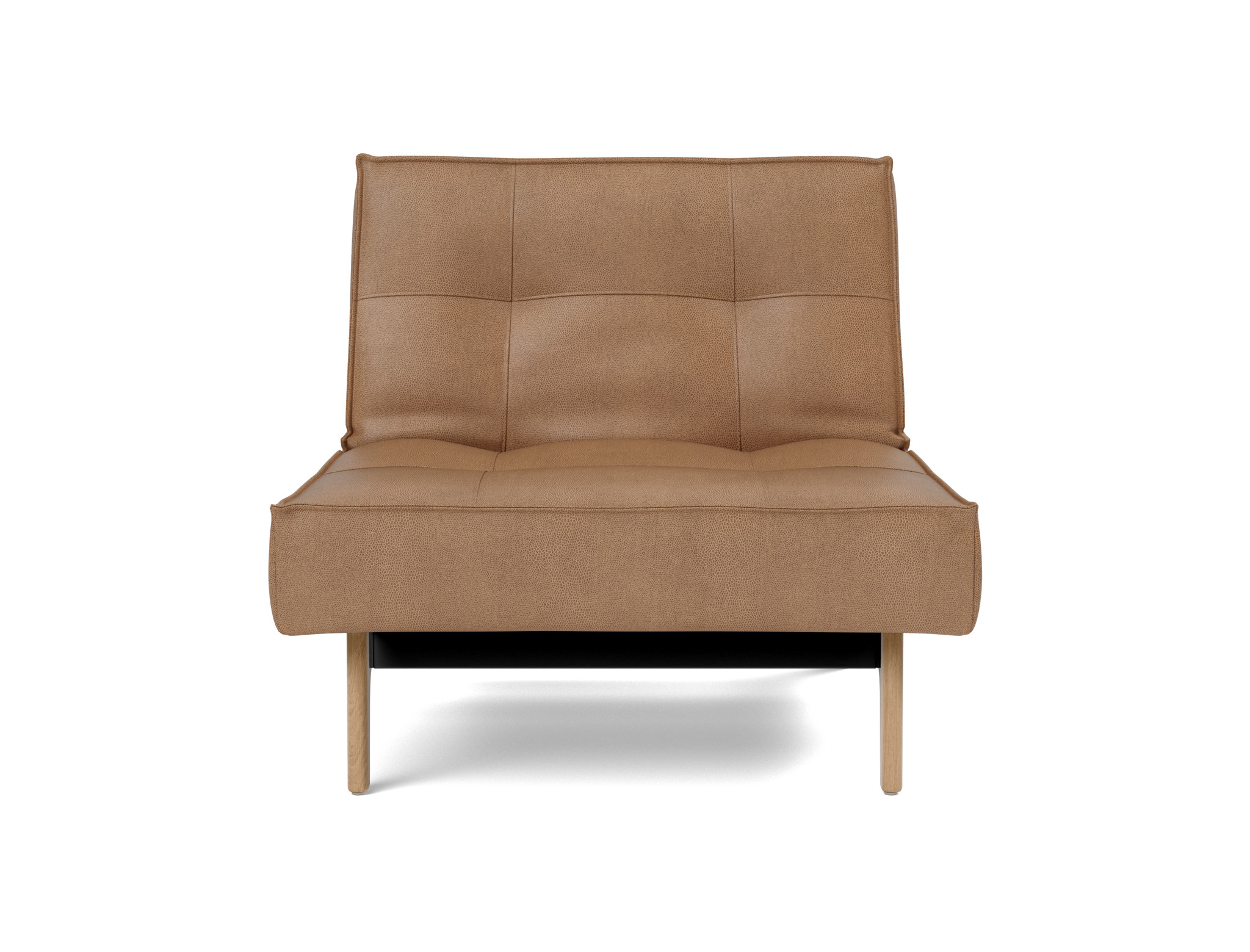 Sessel Splitback Lederoptik Faunal 551-Brown Beine Eiche