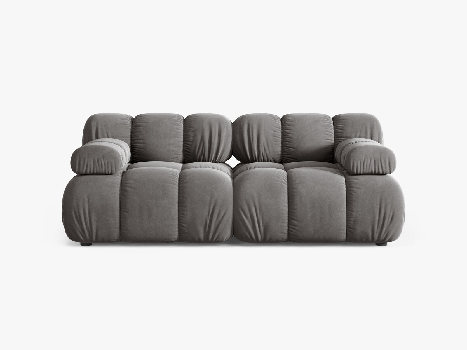 Micadoni Modulares Sofa Bellis 2-Sitzer Samt Bluvel Hellgrau