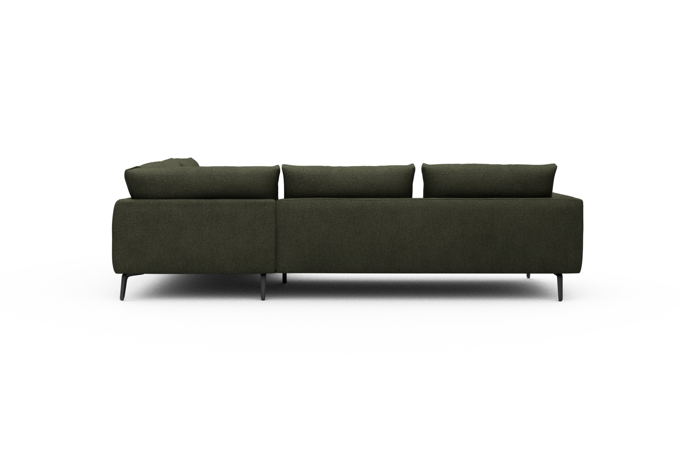 Ecksofa Karl Relax-Ecke rechts mit 2,5-Sitzer Boucle-Forest-Green