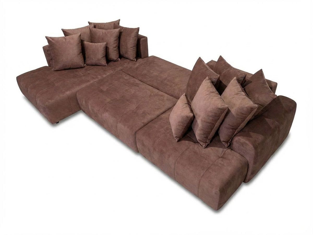 Bobochic Roxelane Wohnlandschaft Melange-Stoff Rot Ecke rechts