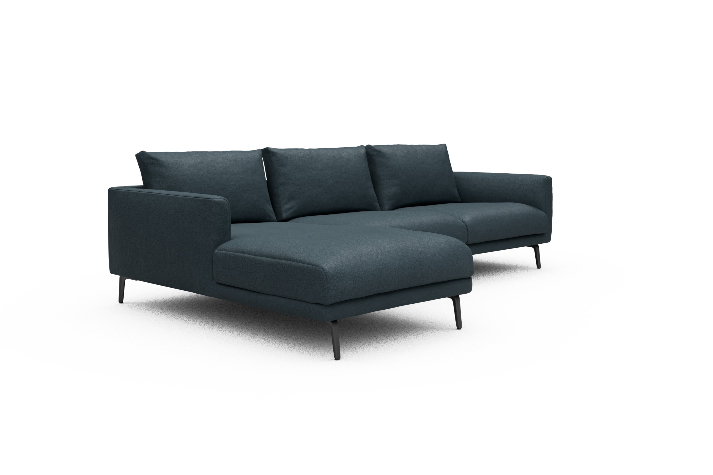 Ecksofa Karl Chaiselongue links mit 2,5-Sitzer Denari-Royal-Blue