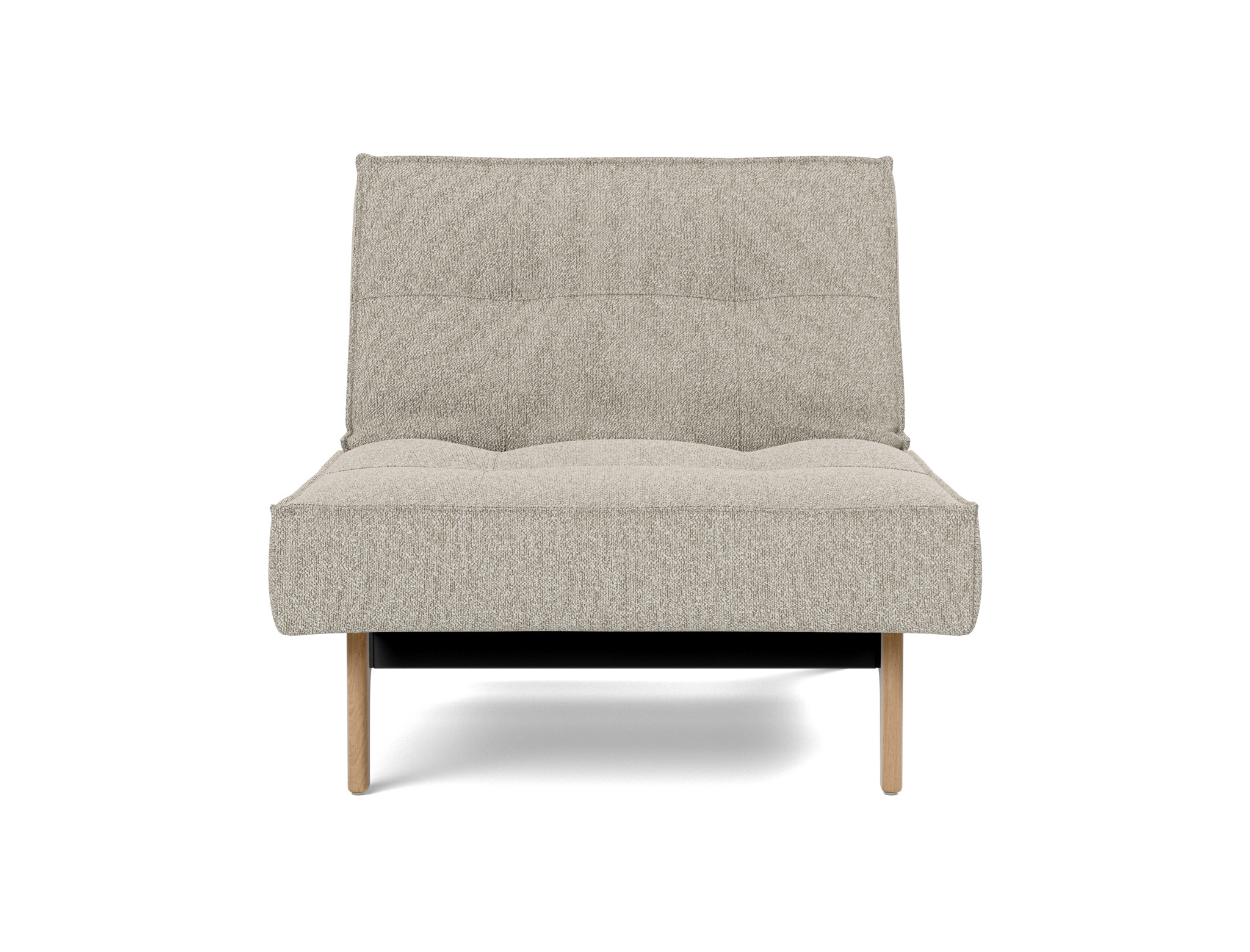 Sessel Splitback Boucle Skandi 539-Beige Beine Eiche