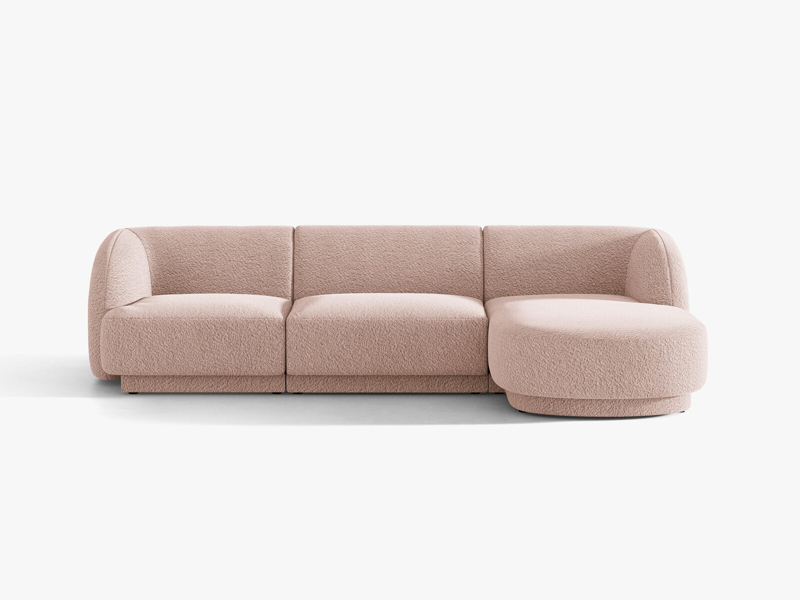 Micadoni Ecksofa Miley 4-Sitzer Boucle Baloo Puderrosa Rechts