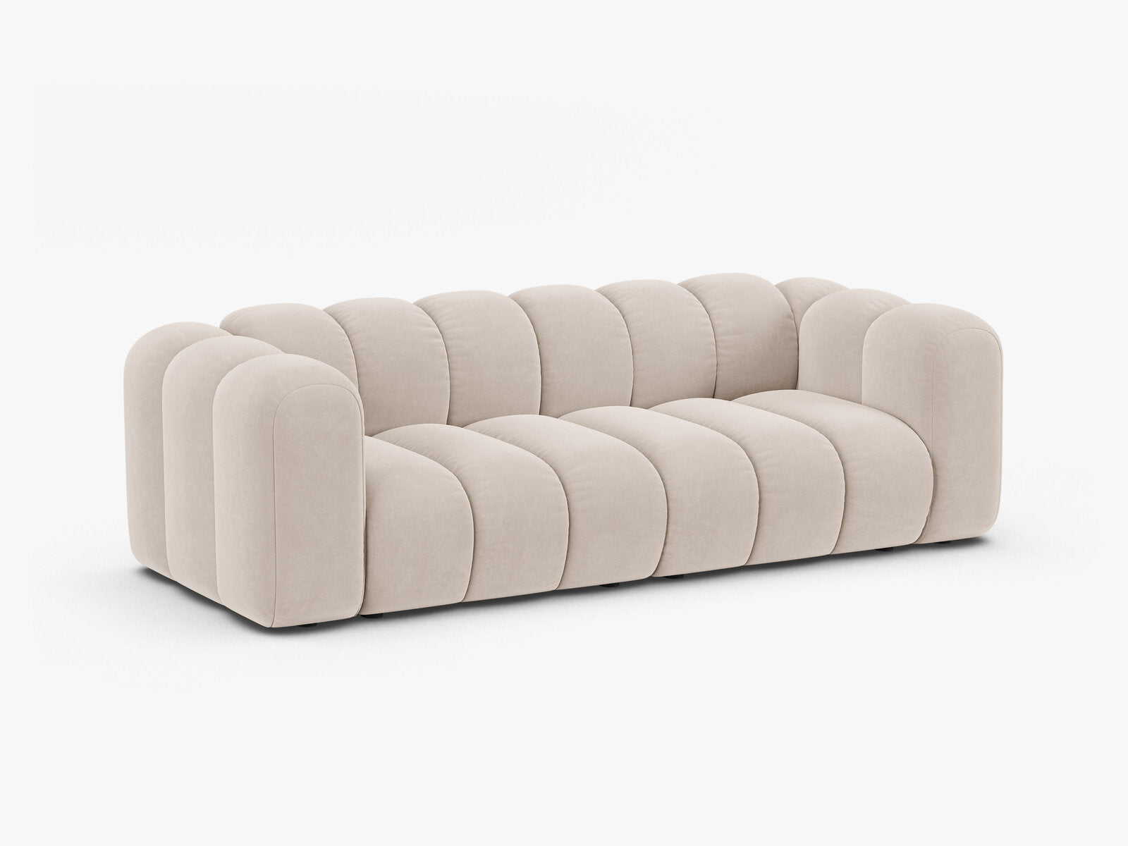 Micadoni Sofa Lupine 3-Sitzer Samt Venus Helles Beige
