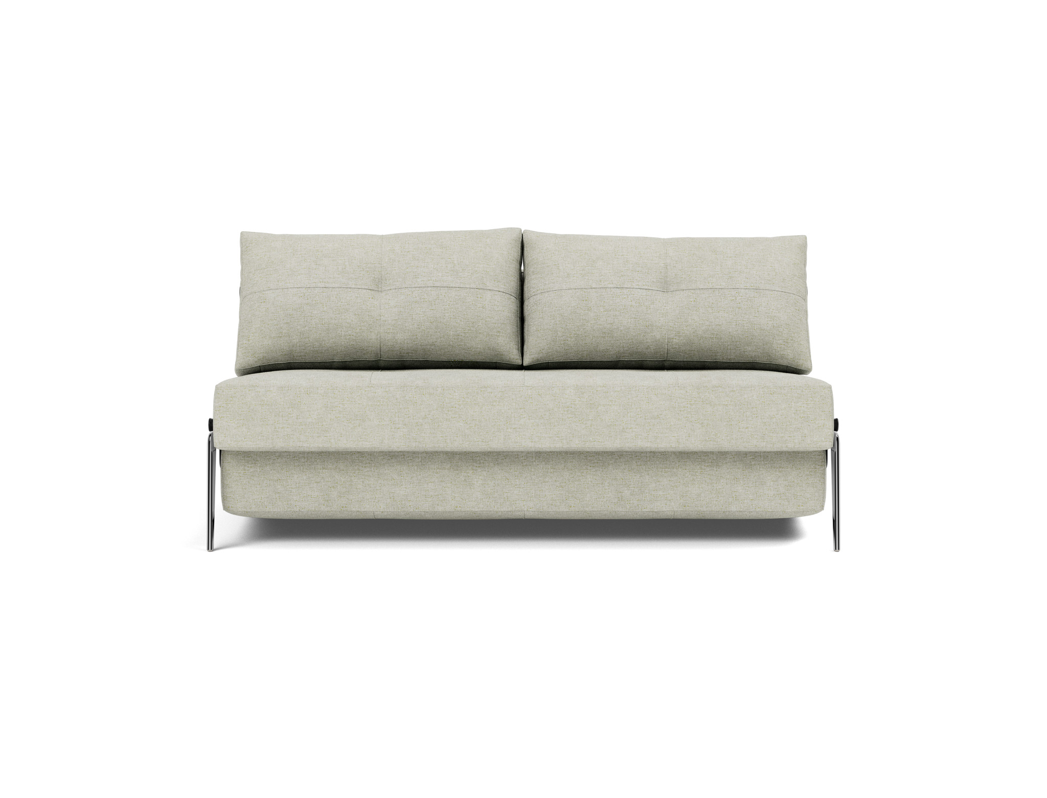 Schlafsofa Cubed 160 Flachgewebe Avella 280-Sand Beine Aluminium