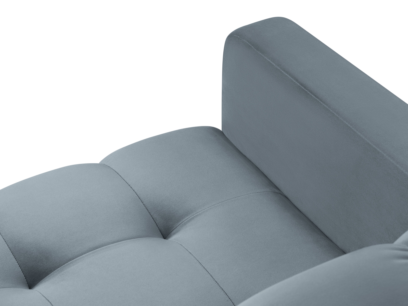 Cosmopolitan Design Sessel Bali Samt Bluvel Hellblau Beine Schwarzes Metall