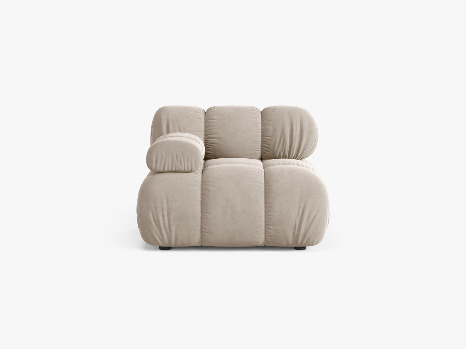 Micadoni Eckmodul Bellis Links Samt Bluvel Dunkelbeige
