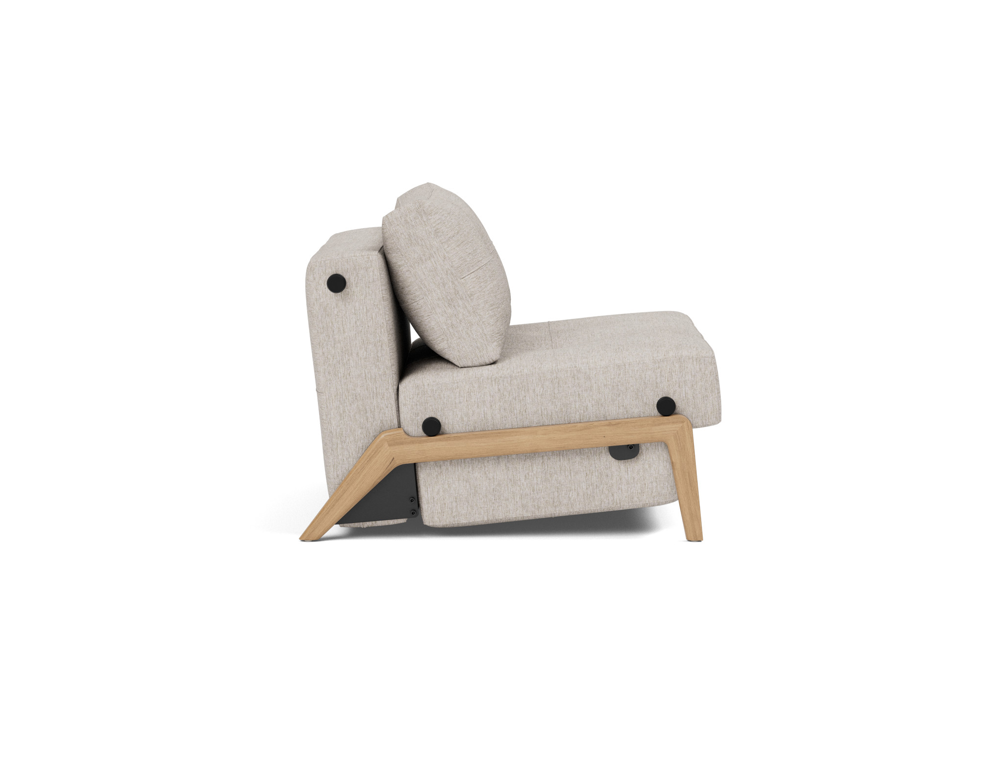 Schlafsessel Cubed 90 Chenille Yuveno 471-Sand Beine Eiche