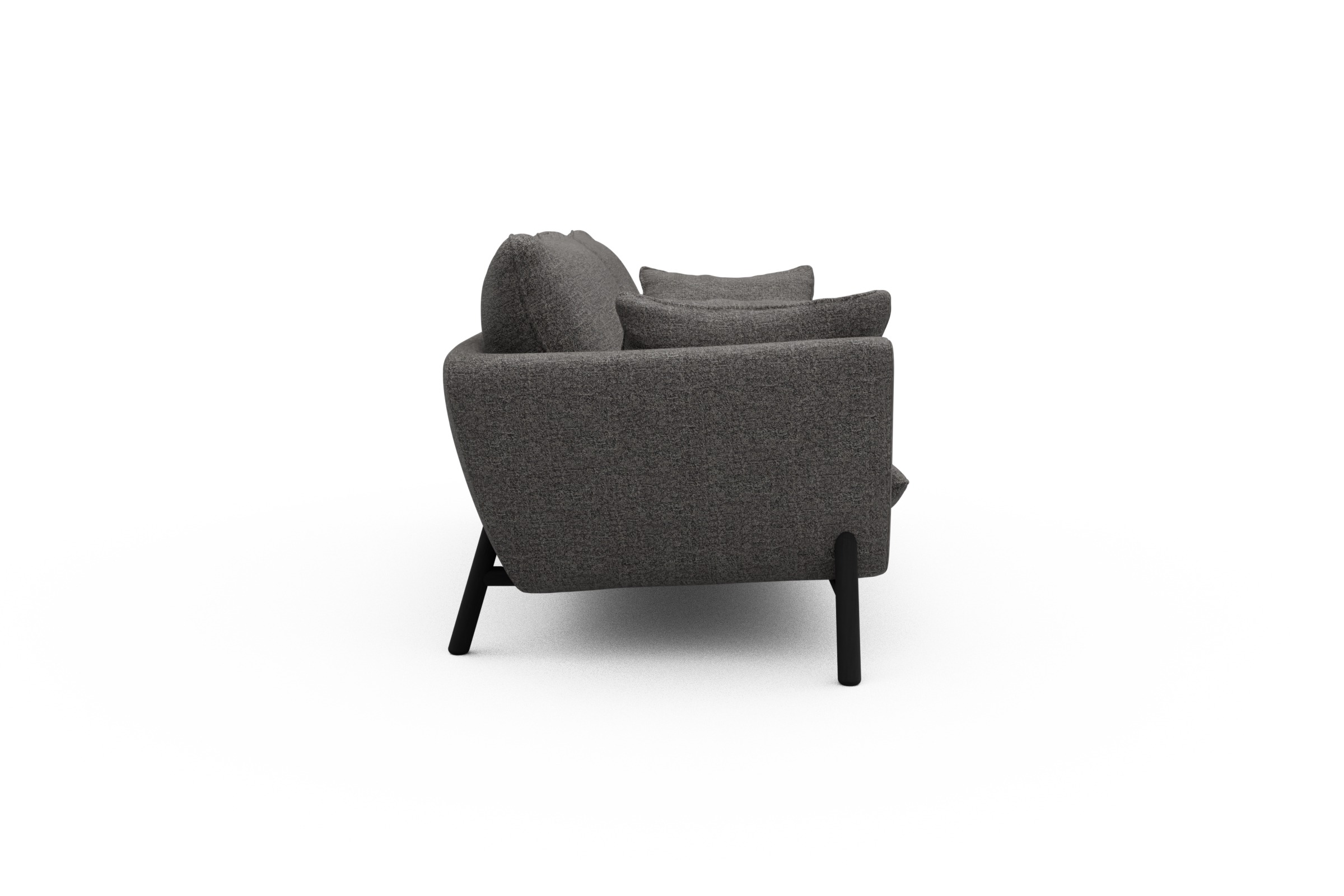 Sofa Emil 3-Sitzer Beinfarbe Eiche Schwarz Carreno-Salt-and-Pepper