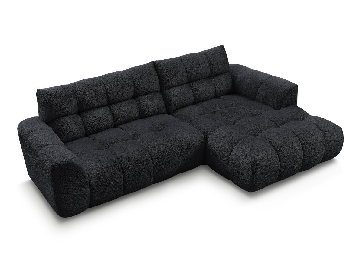 Bobochic Jaya Ecksofa Chenille Schwarz Ecke rechts