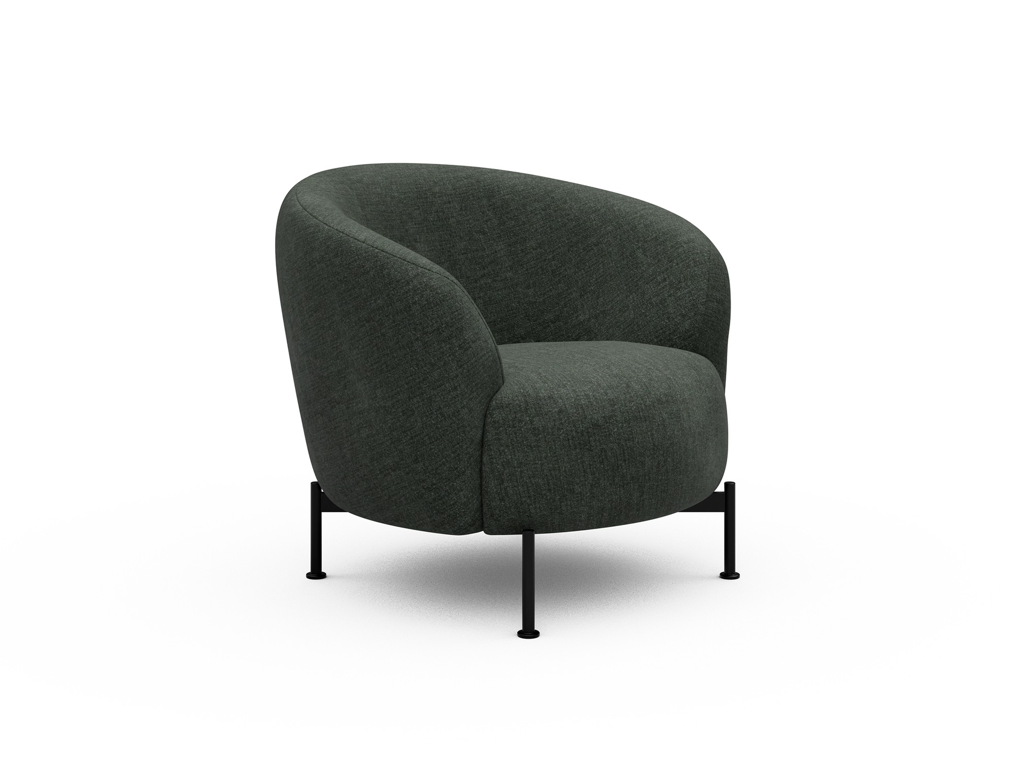 Sessel Ronda X-Metallgestell Schwarz Boucle Aivi 818-Pine-Green