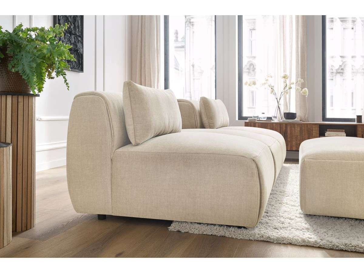 Bobochic Jeanne Sofa 4-Sitzer mit Pouf Samt Beige