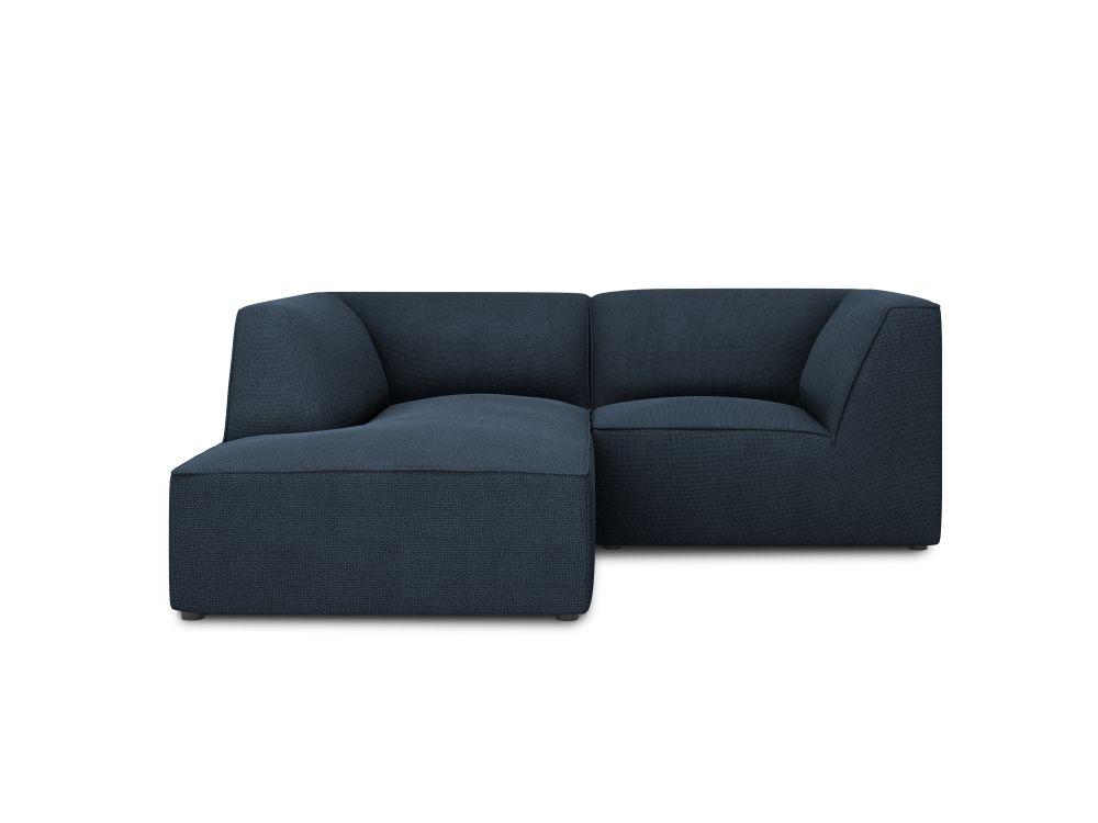 Cosmopolitan Design Ecksofa Siena 3-Sitzer Strukturierter Stoff Ottawa Marineblau Links