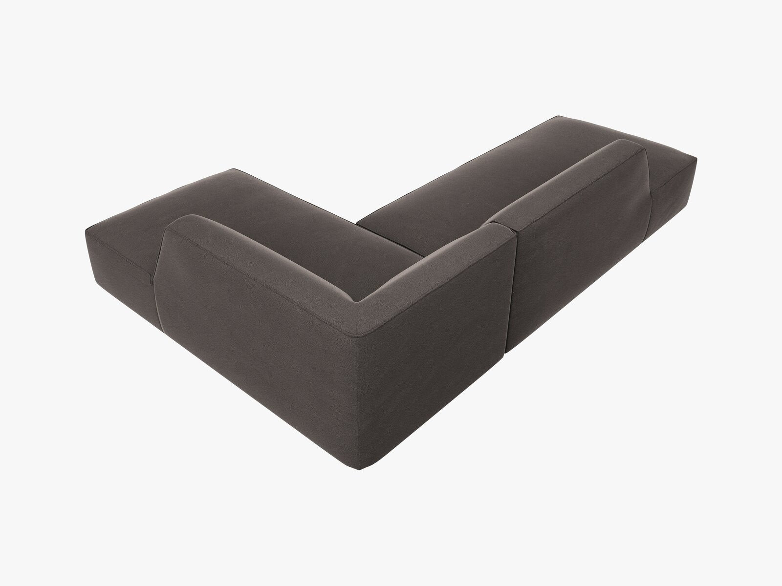 Micadoni Ecksofa Ruby 4-Sitzer Rechts Samt Salvador Dunkelgrau