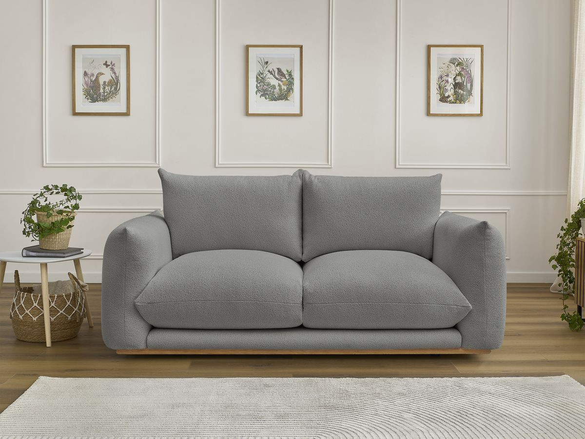 Bobochic Ernest Sofa 2-Sitzer Bouclé-Stoff Dunkelgrau