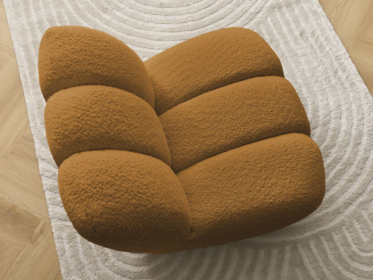 Bobochic Janissaire Sessel 81 × 90 cm Bouclé-Stoff Gelb