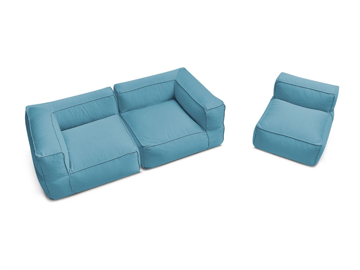 Bobochic Giulia Gartensofa 3-Sitzer Stoff Hellblau